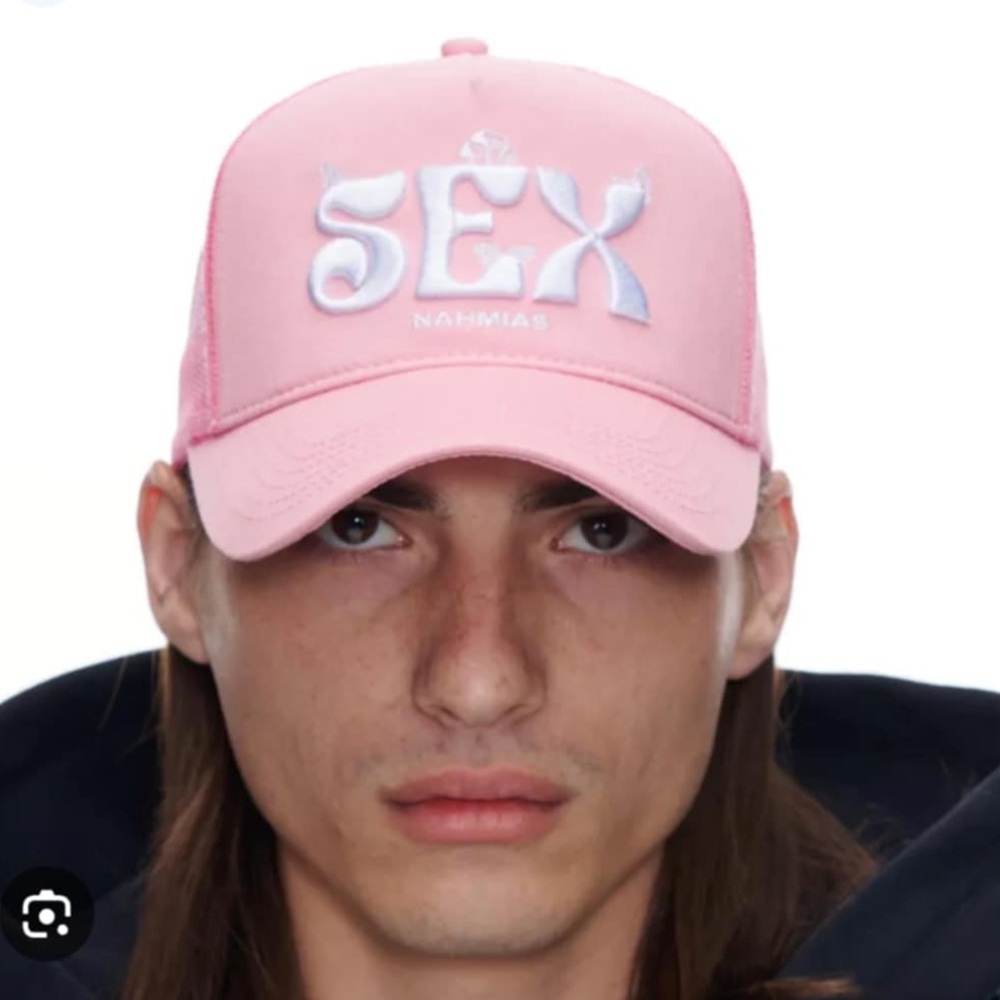 Nahmias Pink Embroidered Logo Baseball Cap